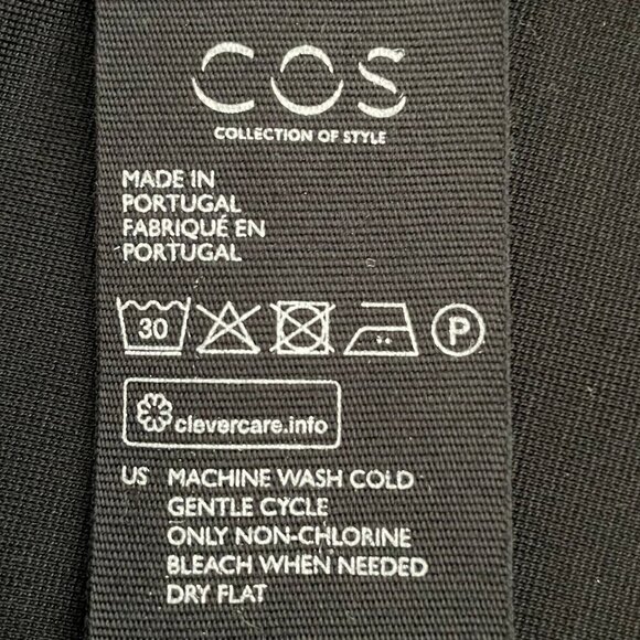 COS Minimalist Contemporary LS VNeck Lyocell Nylon Blend A Line Dress Black XS - Picture 9 of 13